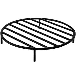 Fire Pit Grate 22 in. Dia Heavy-Duty Iron Round Wood Fire Pit Grate with 4 Detachable Round Legs for Burning Fireplace