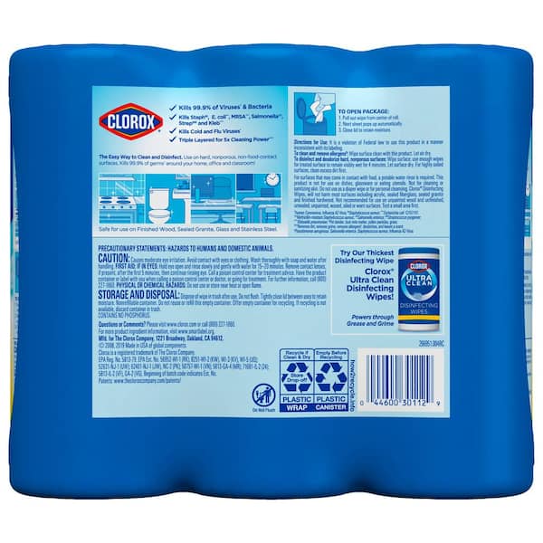 Clorox 35-Count Crisp Lemon and Fresh Scent Bleach Free Disinfecting  Cleaning Wipes (3-Pack) 4460030112 - The Home Depot