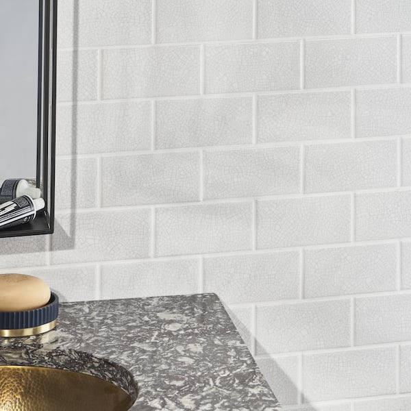 Mackay Vintage White 2.95 in. x 5.9 in. Polished Ceramic Wall Tile (10.76 sq. ft./Case)