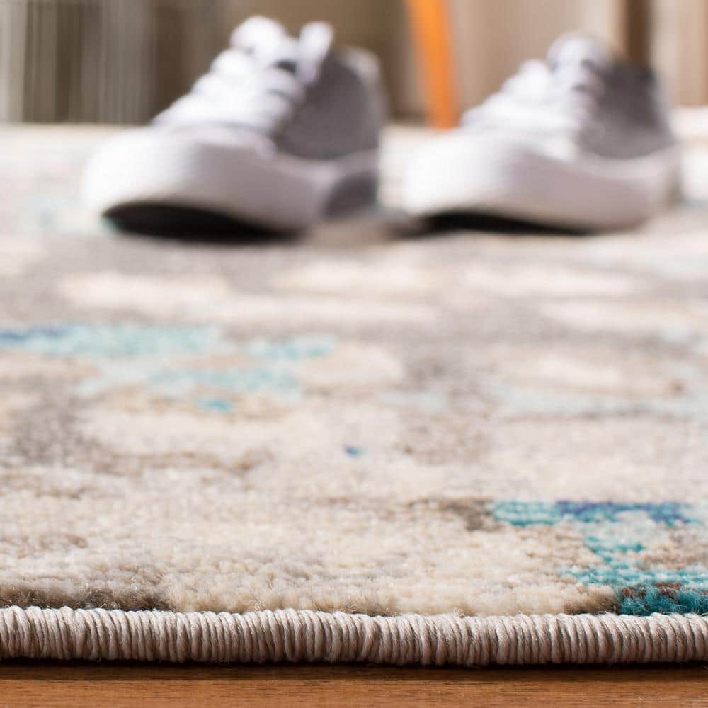 Madison Chic Metro-Mod Grey/Blue Synthetic 8' x 10' Area Rug