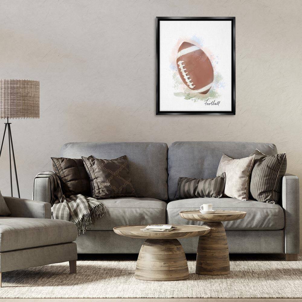 Soft Pastel Football by Matthew Piotrowicz Black Floater Frame Sports Graphic Art Print 31 in. x 25 in. price history on PriceWatchPro