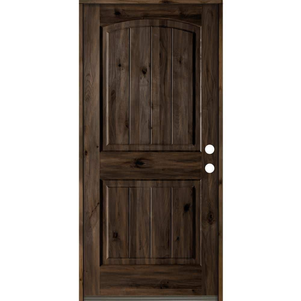 Krosswood Doors 30 in. x 80 in. Rustic Knotty Alder 2 Panel Arch