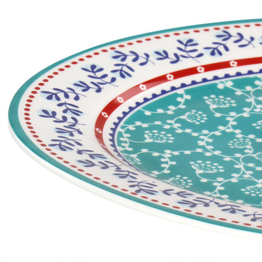 Village Vines 14 Inch White Ceramic Oval Serving Platter