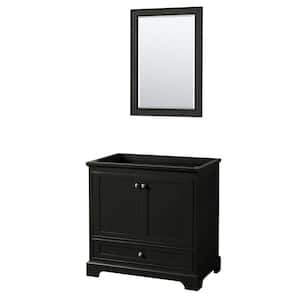 Deborah 35.25 in. Single Bathroom Vanity Cabinet Only with 24 in. Mirror in Dark Espresso