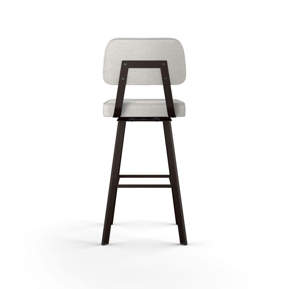 Clarkson 32'' Pale Gray and Dark Brown Metal Swivel Stool