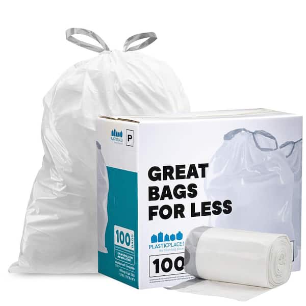 Small Trash Bags 4 Gallon - Drawstring 4 Gallon Trash Bag Individual  Unscented Small Garbage Bags White 4 Gal Small Trash Can Liners Bathroom Trash  Bags 57 Count
