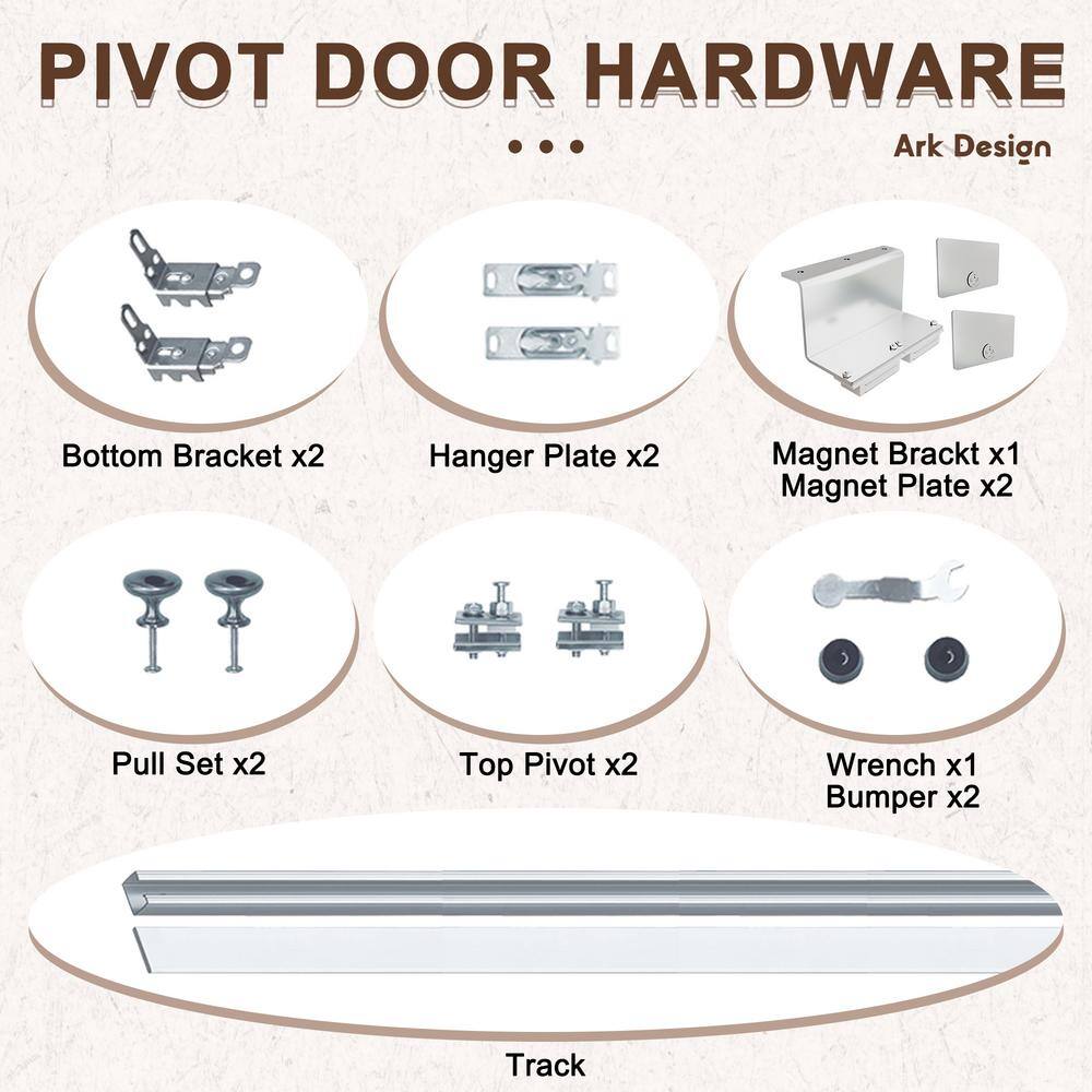 24 in. x 80 in. Frosted Glass White MDF Pivot Door