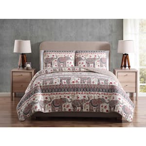 Mhf Home Elephant Full/Queen Print Quilt Set