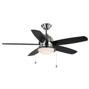 Ackerly 52 in. Indoor/Outdoor Integrated LED Brushed Nickel Ceiling Fan with Light Kit and 5 Reversible Blades