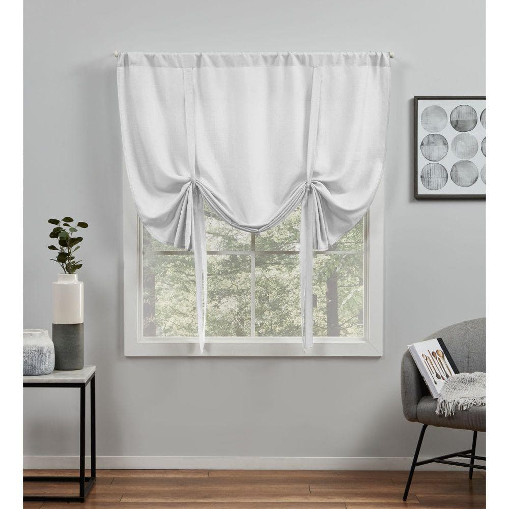 EXCLUSIVE HOME Loha Winter White White Solid Light Filtering