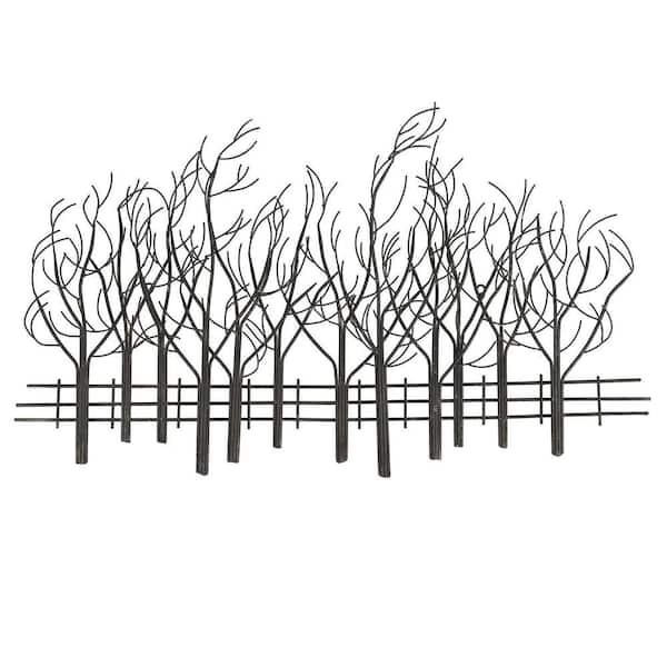 Metal Field of Trees Wall Art
