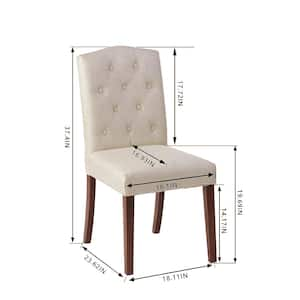 Beckridge Biscuit Beige Upholstered Dining Chair with Tufted Back (Set of 2)