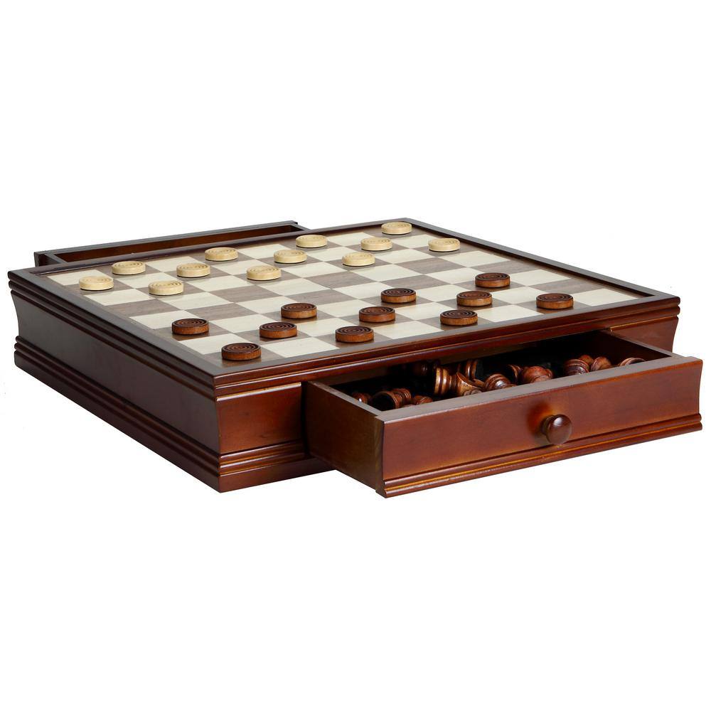 Prodigy 19-in Wooden Chess and Checkers Set