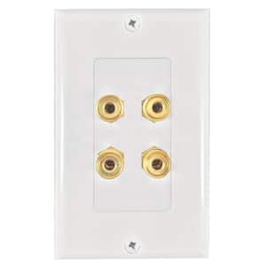 White 1-Gang Audio Wall Plate (1-Pack)