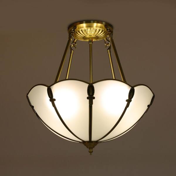 Beta Modern 3-Light Gold and Black Glass Cluster Pendant for