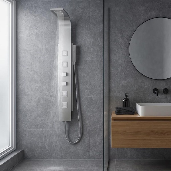 ANZZI VISOR Series 60 in. 4-Jetted Full Body Shower Panel System