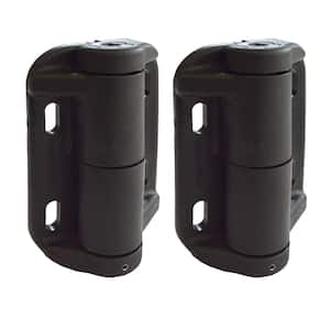 Black Nylon Polymer Self-Closing Adjustable Gate Hinges with Alignment Legs (2-Pack)