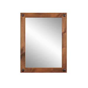 31 in. x 24 in. Farmhouse Rectangle Solid Wood Framed Walnut Finish  Bathroom Vanity Wall Mirror MFMIR24x32-SW - The Home Depot