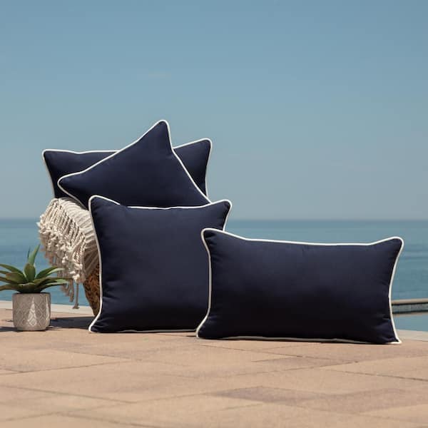 ARDEN SELECTIONS Oasis 24 in. Indoor/Outdoor Lumbar Pillow in Classic Navy  Blue AM0EN03C-D9Z1 - The Home Depot