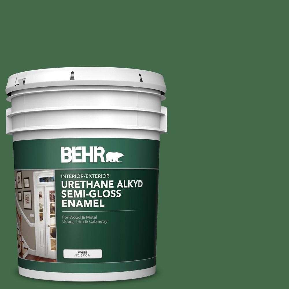 BEHR 5 gal. M4007 Garden Cucumber Urethane Alkyd SemiGloss Enamel