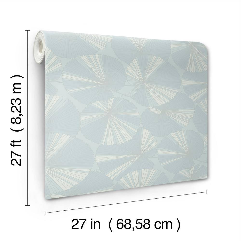Spa Blue and White Non-pasted Washable Wallpaper