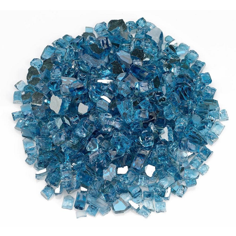 Pacific Blue Reflective Fire Glass 1/2" 10lbs for Fire Pits