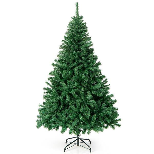 Gymax 6 ft. Artificial Christmas Tree 1000 Tips Premium Hinged PVC Holiday Decor