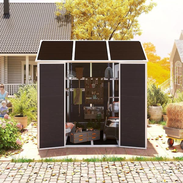8 ft. x 7 ft. Outdoor Resin Shed with 2-Window and Double-Door