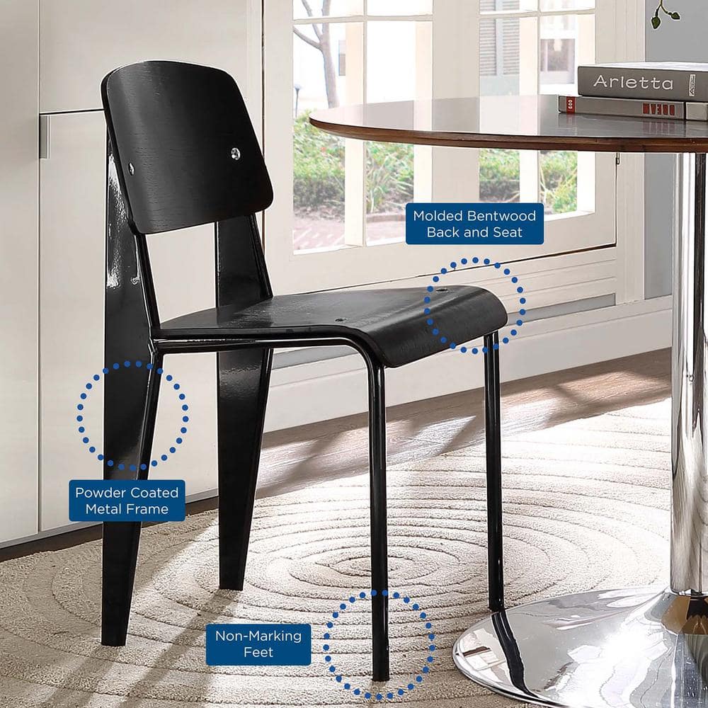 Black Metal Modern Dining Side Chair
