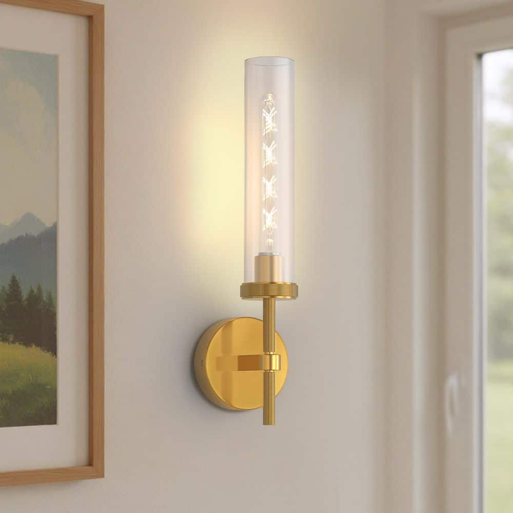 3 in. 1-Light Brass Wall Sconces Set of 2, Dimmable 360° Lighting Decorative Wall Lamps for Bedroom Living Room, Hallway price history on PriceWatchPro