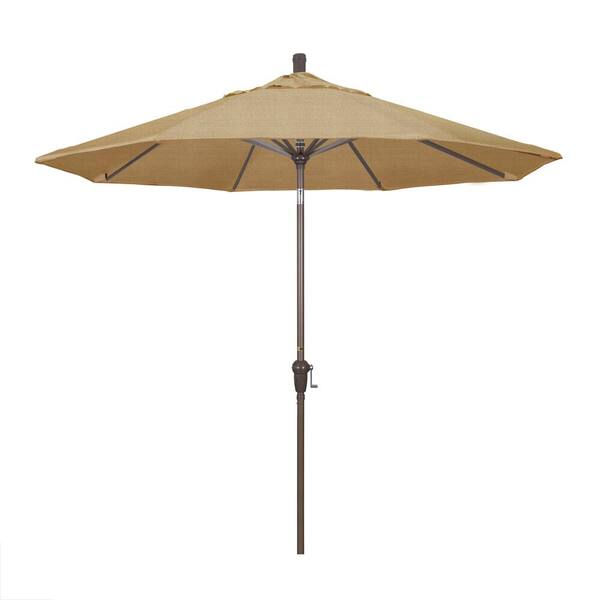 California Umbrella 9 ft. Champange Aluminum Pole Market Aluminum Ribs ...