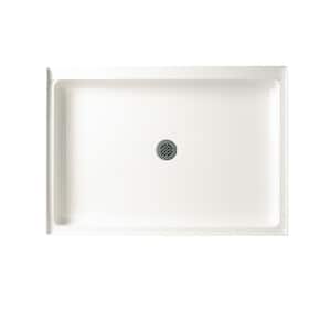 Veritek 34 in. x 54 in. Single Threshold Center Drain Shower Pan in White