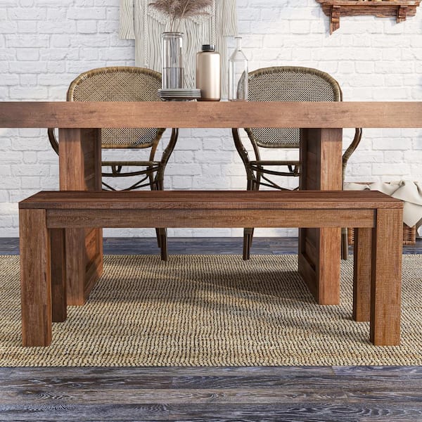 Sunniva Natural Mango Wood Dining Bench 46 W x 16 D x 17.5 H