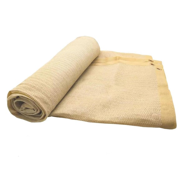 Artpuch Customized Size 6 ft. X 8 ft. Shade Cloth with Grommets, Mesh Tarp Sun Screens for Patio, Wheat