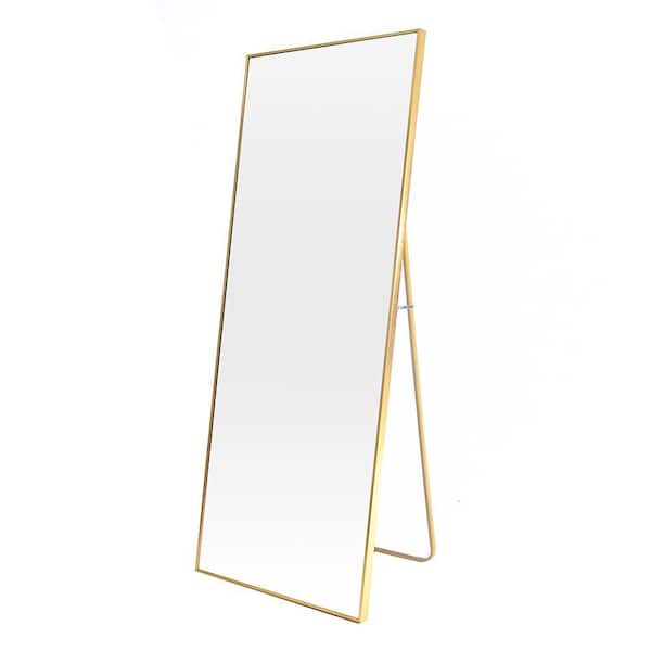 Unbranded Gold 32 in W x 71 in. H Classic Rectangle Glass Framed Mirror Wall Mirror Wall Decor Mirror