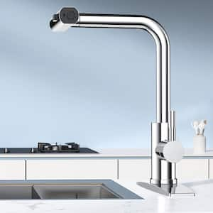 Single Handle Pull Down Sprayer Kitchen Faucet with Advanced Spray, Pull Out Spray Wand in Chrome