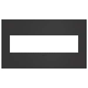 adorne 4 Gang Decorator/Rocker Wall Plate, Satin Black (1-Pack)