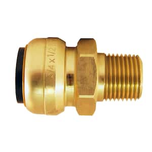 3/4 in. Brass Push-To-Connect x 1/2 in. Male Pipe Thread Reducer Reducing Adapter