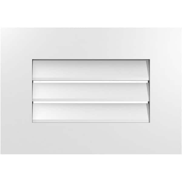 Ekena Millwork 20 in. x 14 in. Vertical Surface Mount PVC Gable Vent: Functional with Standard Frame