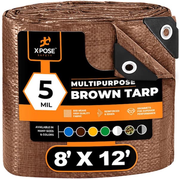 5 mil 8 ft. W x 12 ft. L Better Brown General purpose Tarp - Plastic