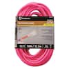 Southwire 50-Foot 12/3 Neon Outdoor Extension Cord – Bright Pink, Water Resistant, Contractor Grade