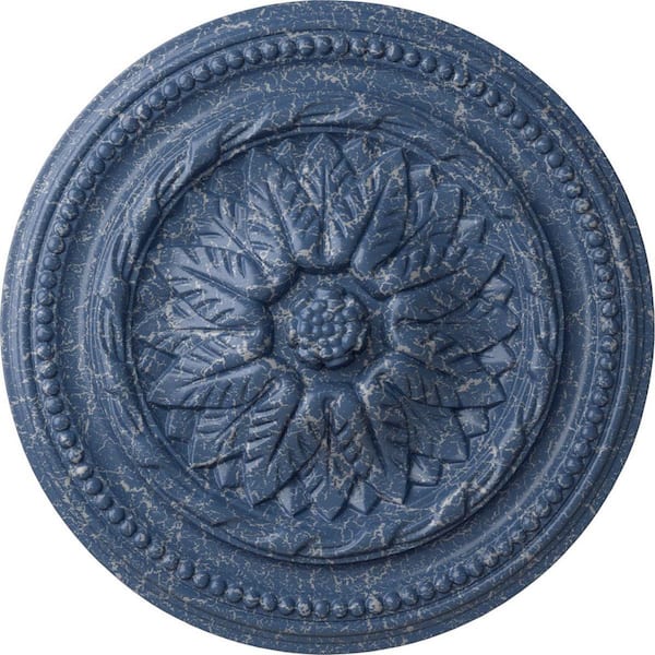 Ekena Millwork 2-1/4 in. x 16 in. x 16 in. Polyurethane Wigan Ceiling Medallion, Americana Crackle
