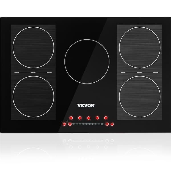 VEVOR Built-in Induction Electric Stove Top 5 Burners Ceramic Glass Surface Electric Cooktop 30.3 x 20.5 in. Radiant Cooktop