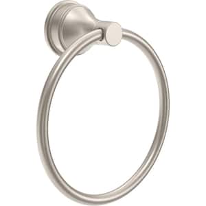 Faryn Wall Mounted Round Closed Towel Ring Bath Hardware Accessory in Brushed Nickel