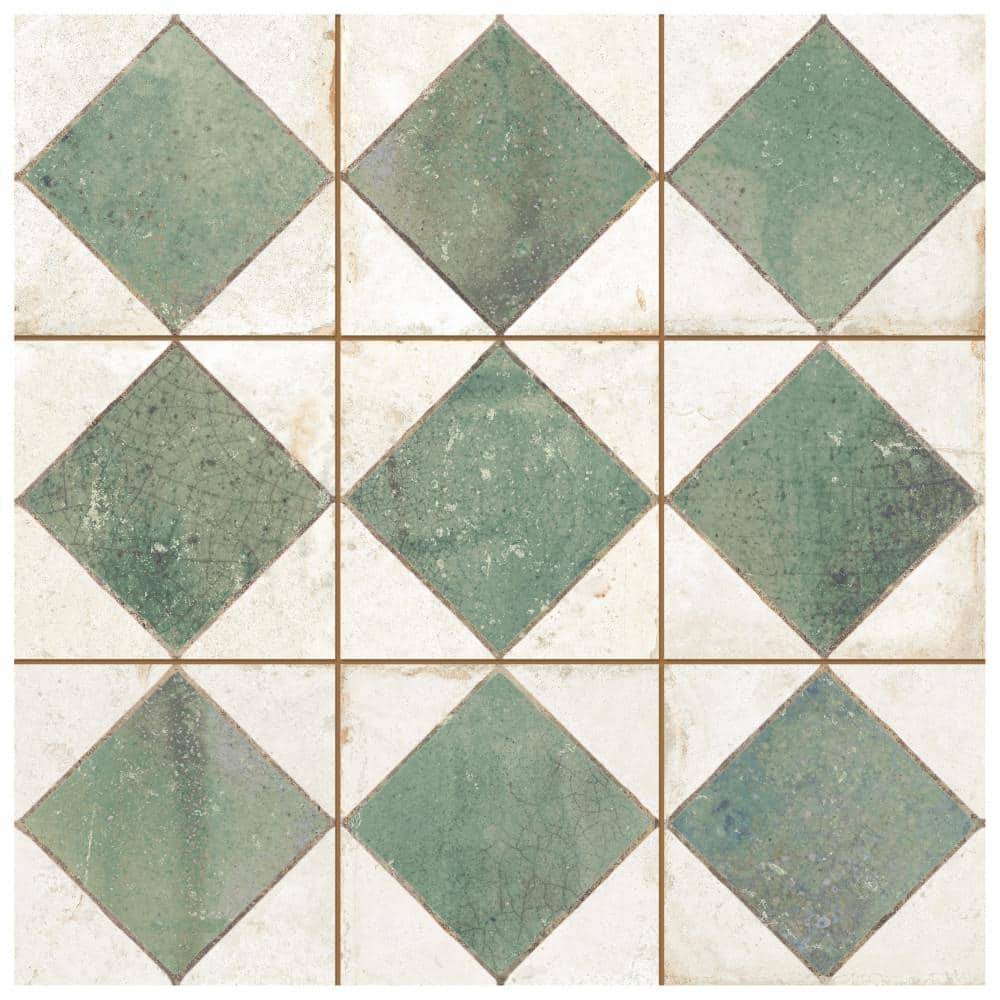 Kings Arles Green 4-3/8 in. x 13 in. Ceramic Floor and Wall Take Home Tile Sample price history on PriceWatchPro