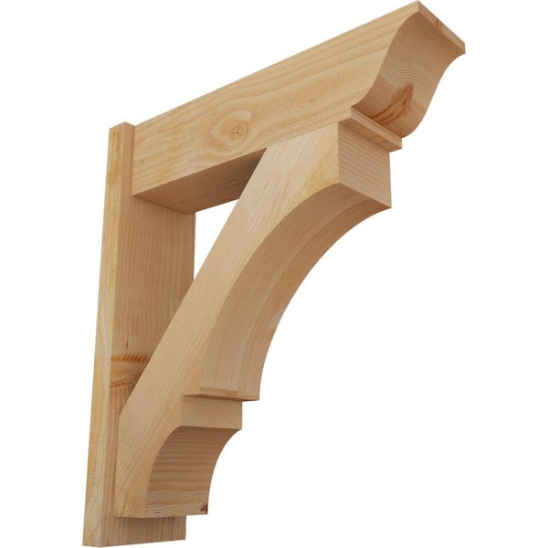 Ekena Millwork 8 in. x 32 in. x 28 in. Balboa Traditional Rough Sawn Douglas Fir Outlooker