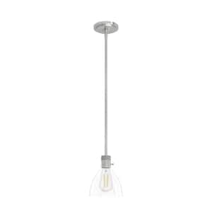 Van Nuys 1 Light Brushed Nickel Island Pendant Light with Glass Shade Dining Room Light