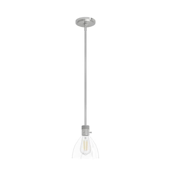 Van Nuys 1 Light Brushed Nickel Island Pendant Light with Glass Shade Dining Room Light