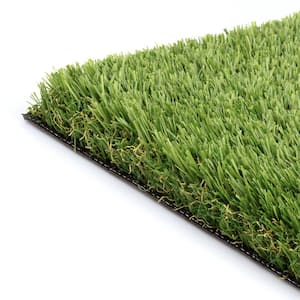 15 ft. W x Cut to Length Green and Tan Quick Draining Artificial Grass Turf