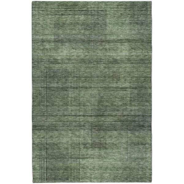 Dream Shag Premium Machine Washable Abstract ADS820 Olive 10 ft. x 14 ft. Area Rug